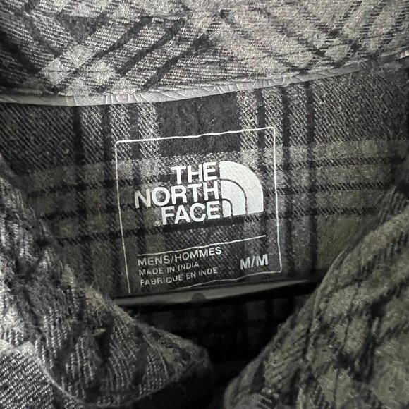 Mens The North Face Flannel Shirt Size Medium Color Grey/Black - Picture 2 of 3